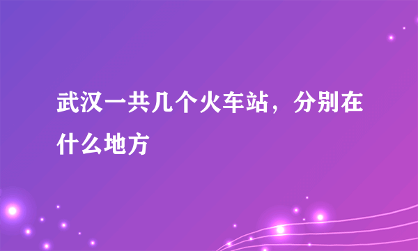 武汉一共几个火车站，分别在什么地方