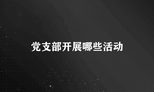 党支部开展哪些活动