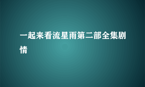 一起来看流星雨第二部全集剧情