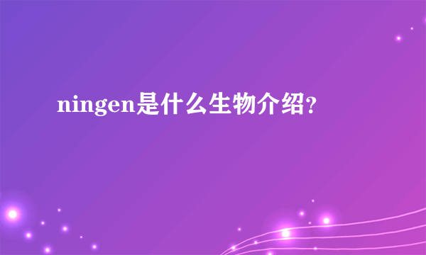 ningen是什么生物介绍？