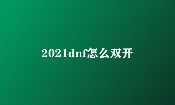 2021dnf怎么双开