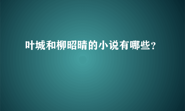 叶城和柳昭晴的小说有哪些？