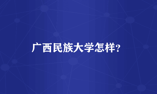 广西民族大学怎样？