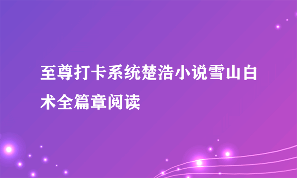 至尊打卡系统楚浩小说雪山白术全篇章阅读