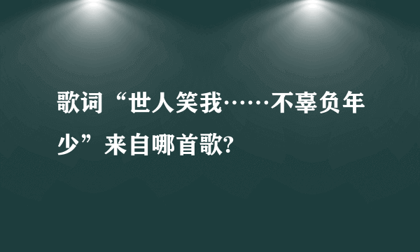 歌词“世人笑我……不辜负年少”来自哪首歌?