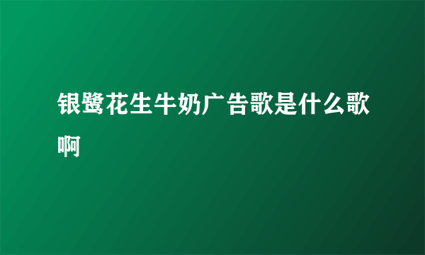 银鹭花生牛奶广告歌是什么歌啊