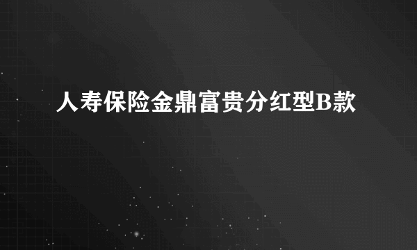 人寿保险金鼎富贵分红型B款