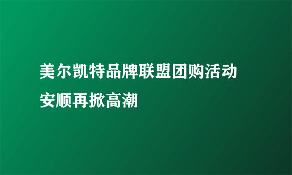 美尔凯特品牌联盟团购活动 安顺再掀高潮