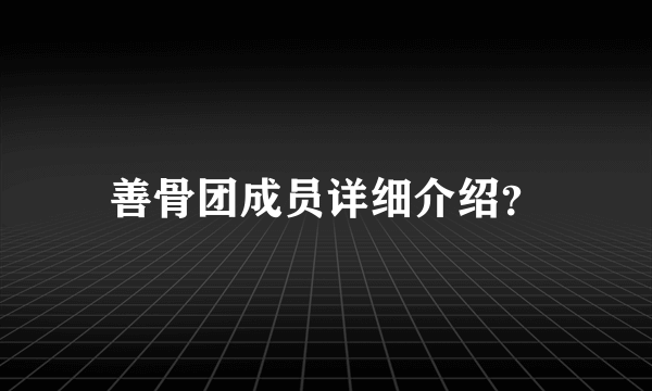 善骨团成员详细介绍？