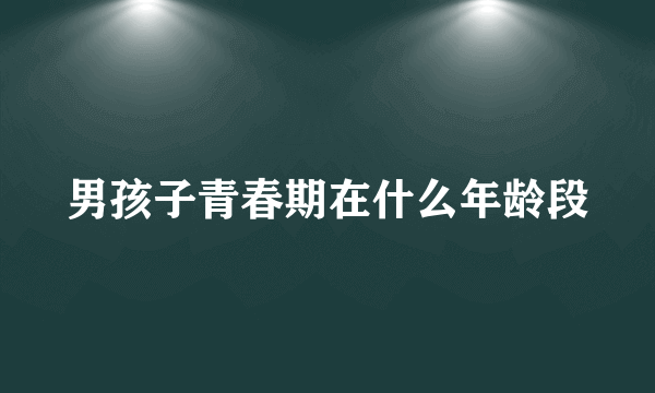 男孩子青春期在什么年龄段