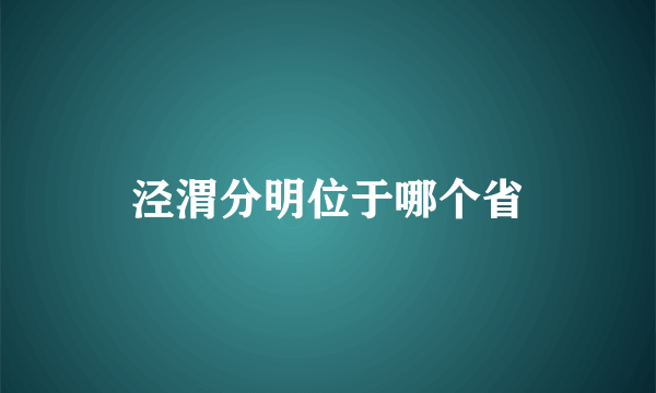 泾渭分明位于哪个省