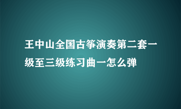 王中山全国古筝演奏第二套一级至三级练习曲一怎么弹