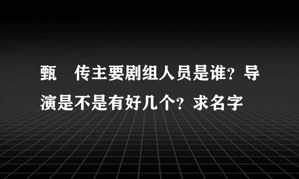 甄嬛传主要剧组人员是谁？导演是不是有好几个？求名字