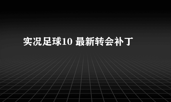 实况足球10 最新转会补丁