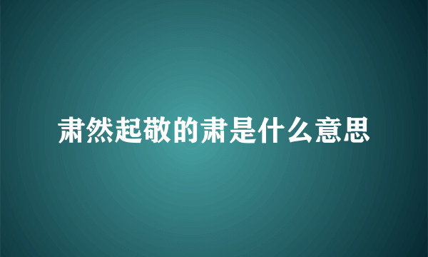 肃然起敬的肃是什么意思