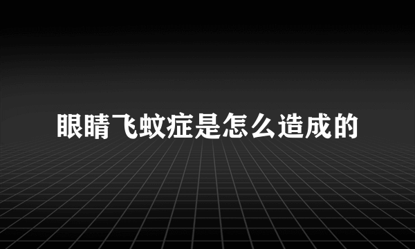 眼睛飞蚊症是怎么造成的