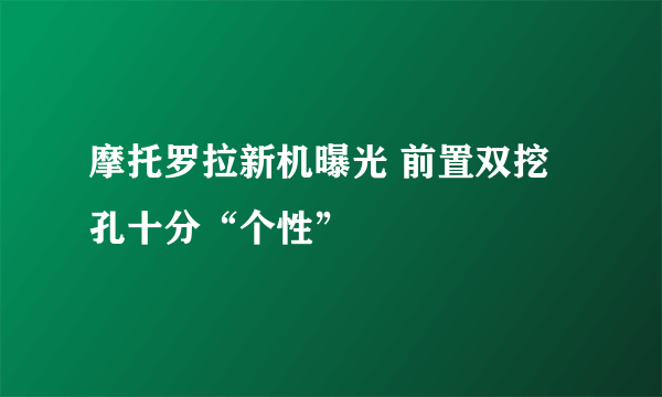 摩托罗拉新机曝光 前置双挖孔十分“个性”