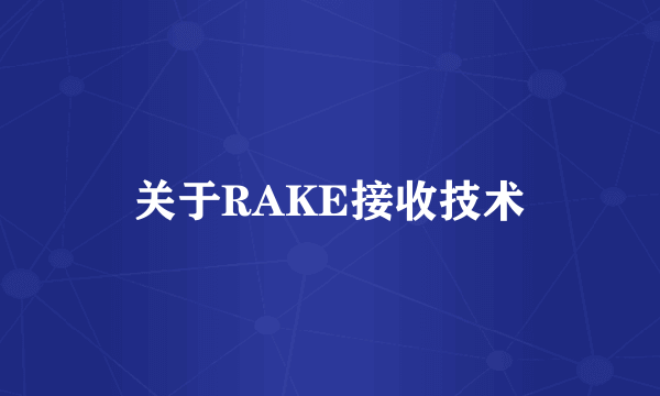 关于RAKE接收技术