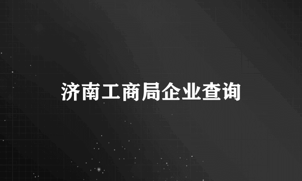 济南工商局企业查询