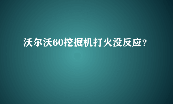 沃尔沃60挖掘机打火没反应？