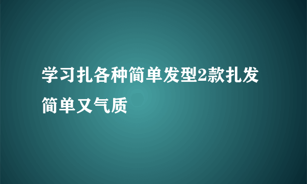 学习扎各种简单发型2款扎发简单又气质