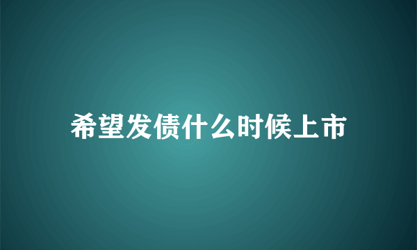 希望发债什么时候上市