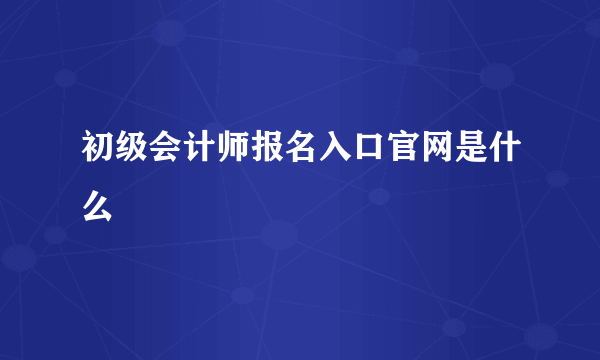 初级会计师报名入口官网是什么