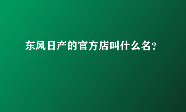 东风日产的官方店叫什么名？