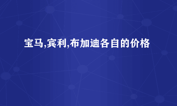 宝马,宾利,布加迪各自的价格