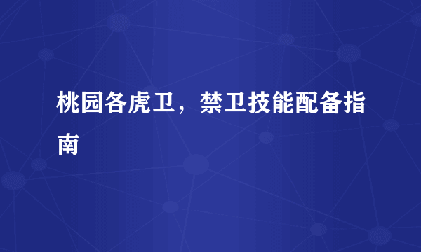 桃园各虎卫，禁卫技能配备指南