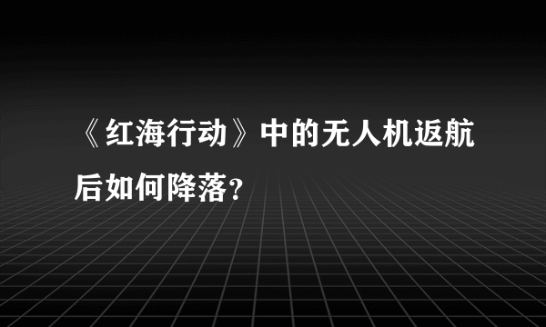 《红海行动》中的无人机返航后如何降落？