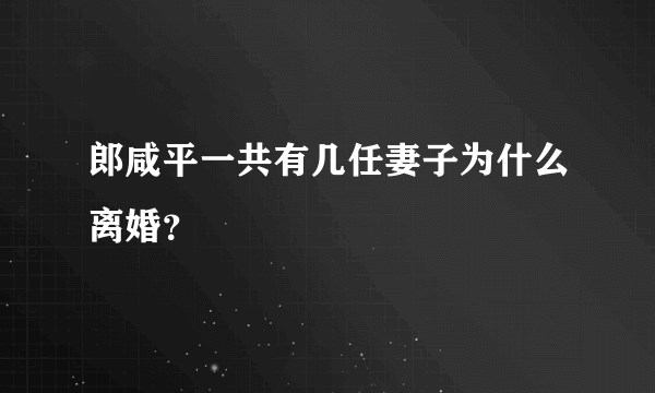 郎咸平一共有几任妻子为什么离婚？