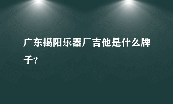 广东揭阳乐器厂吉他是什么牌子？