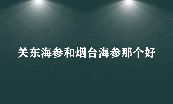 关东海参和烟台海参那个好