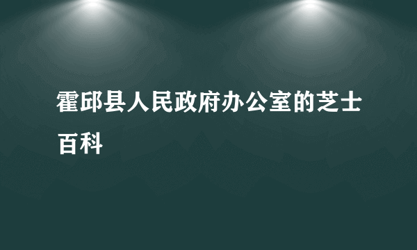 霍邱县人民政府办公室的芝士百科