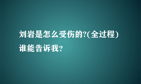 刘岩是怎么受伤的?(全过程)谁能告诉我？