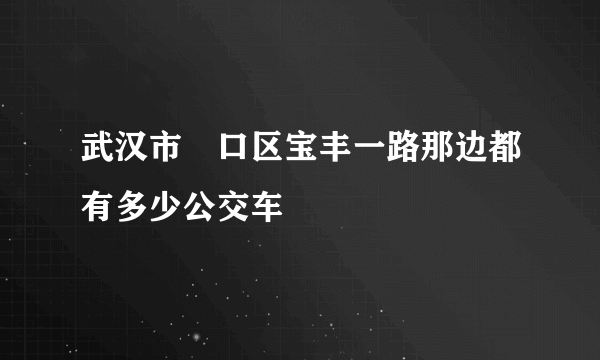 武汉市硚口区宝丰一路那边都有多少公交车