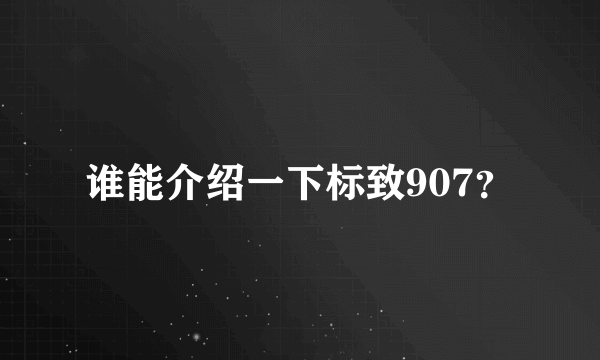 谁能介绍一下标致907？