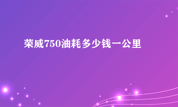 荣威750油耗多少钱一公里