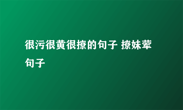 很污很黄很撩的句子 撩妹荤句子