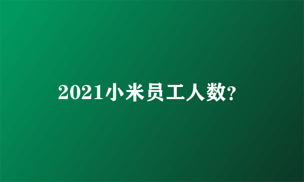 2021小米员工人数？