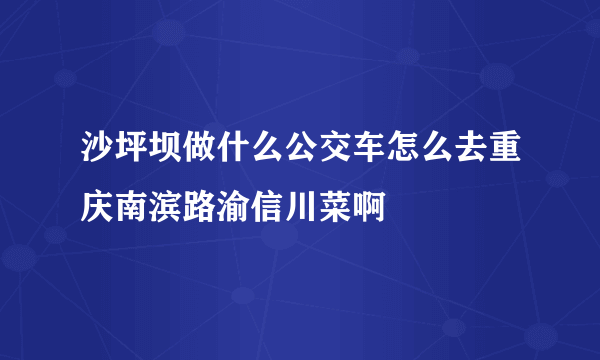 沙坪坝做什么公交车怎么去重庆南滨路渝信川菜啊