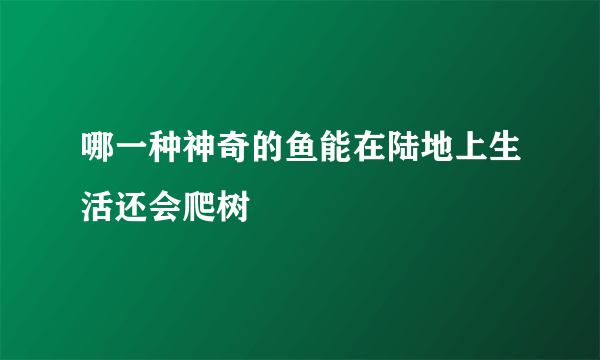 哪一种神奇的鱼能在陆地上生活还会爬树