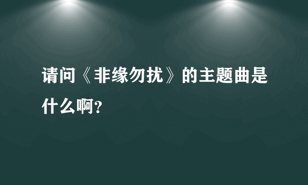 请问《非缘勿扰》的主题曲是什么啊？