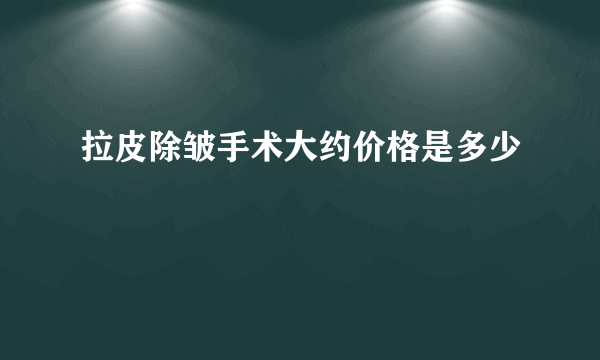 拉皮除皱手术大约价格是多少