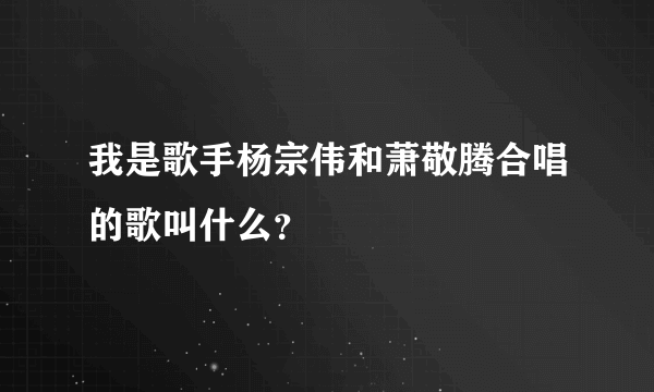 我是歌手杨宗伟和萧敬腾合唱的歌叫什么？