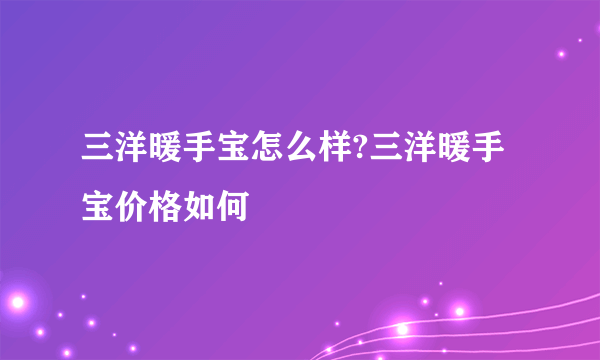 三洋暖手宝怎么样?三洋暖手宝价格如何