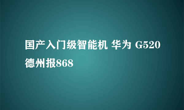 国产入门级智能机 华为 G520德州报868