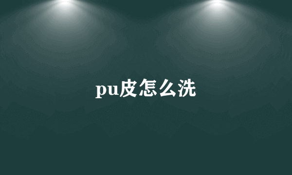 pu皮怎么洗