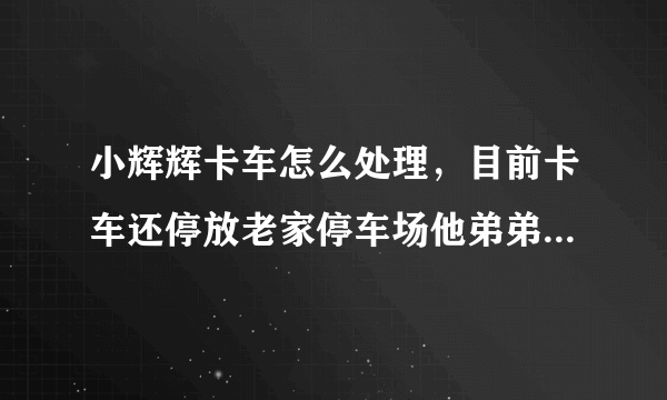 小辉辉卡车怎么处理，目前卡车还停放老家停车场他弟弟表示过了年再做处理？